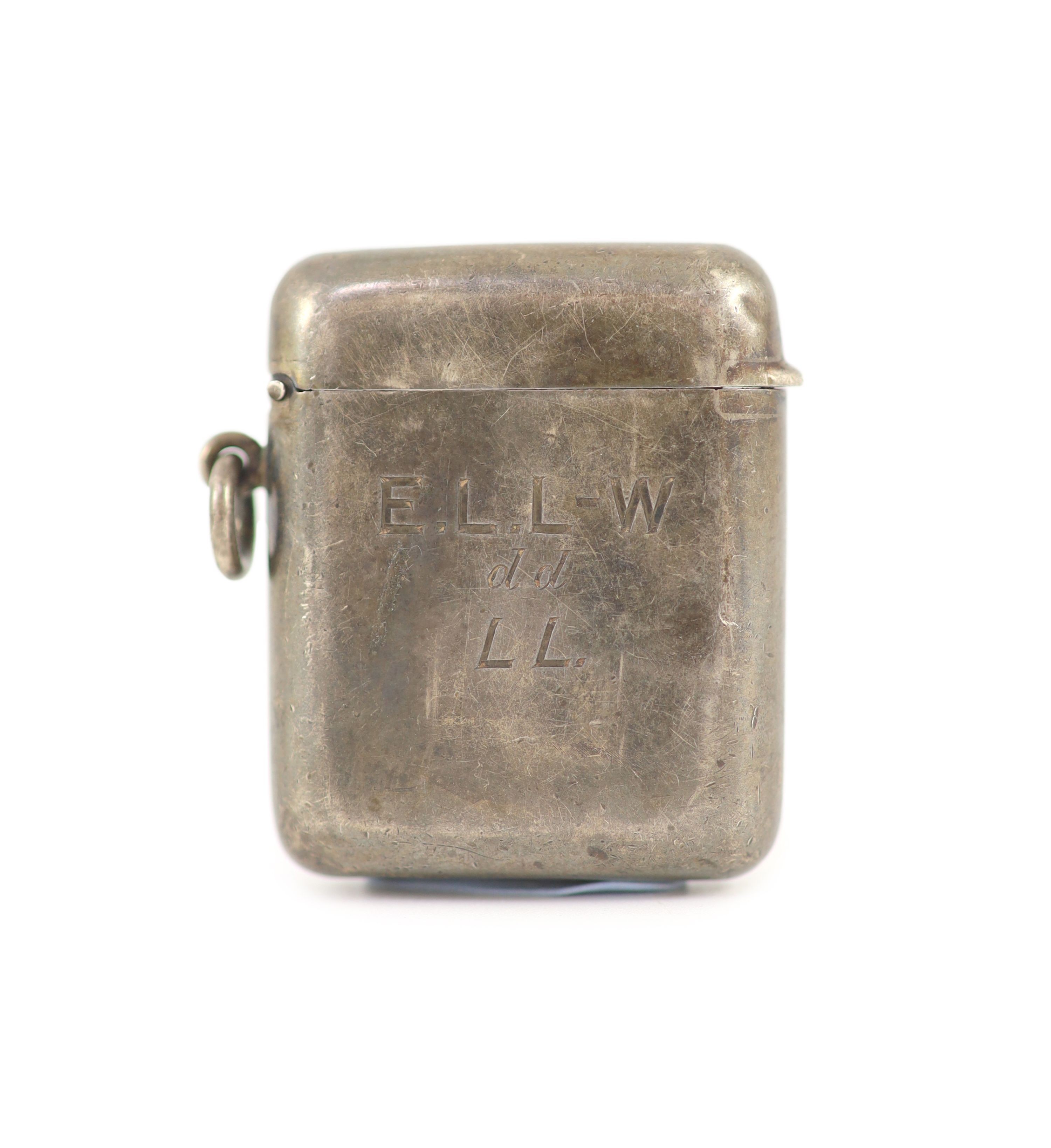 A George V silver shooting butt marker case by William Hornby